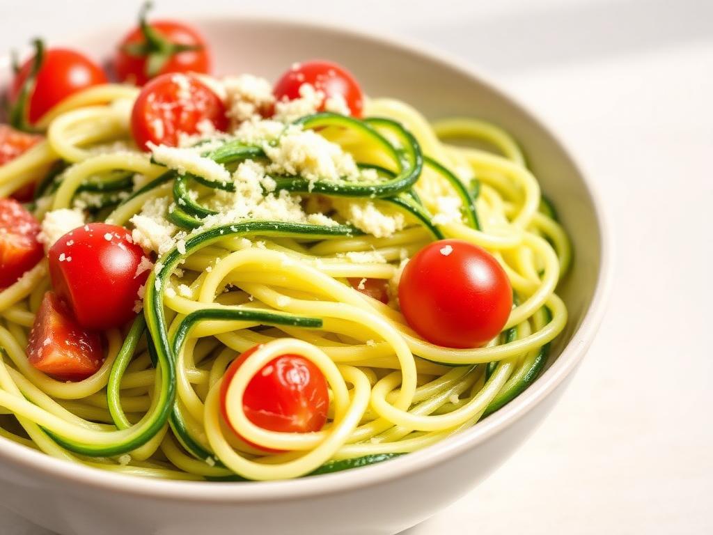 Espaguete de abobrinha ao tomate