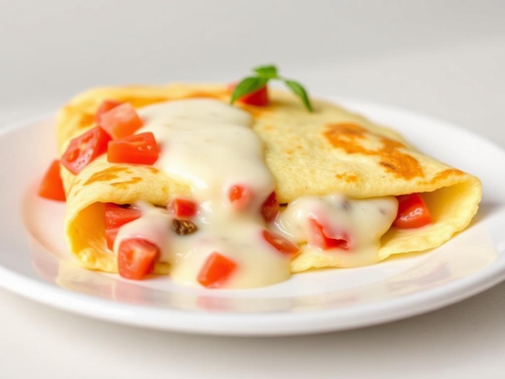 Omelete Cremosa de Queijo e Tomate