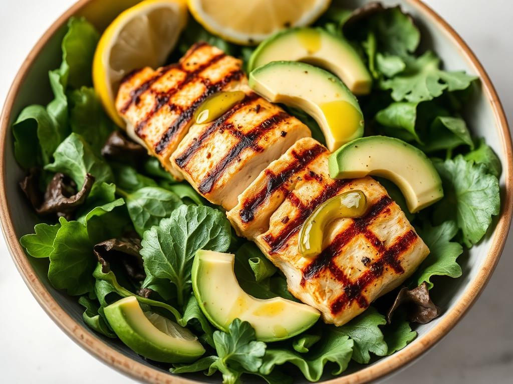 Salada de frango grelhado com abacate