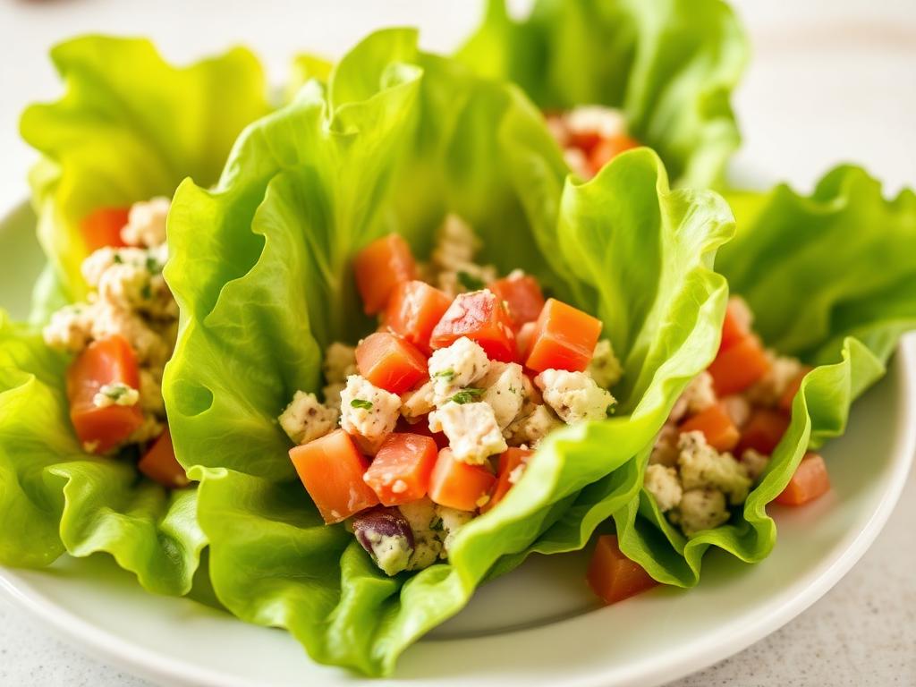 Wrap de alface com atum